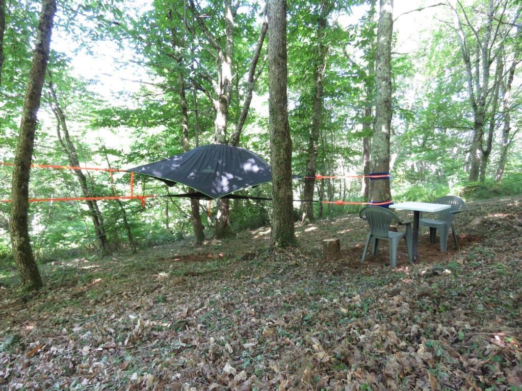 Sainte-Croix-Volvestre Tente Suspendue Au Coeur De La Foret מראה חיצוני תמונה